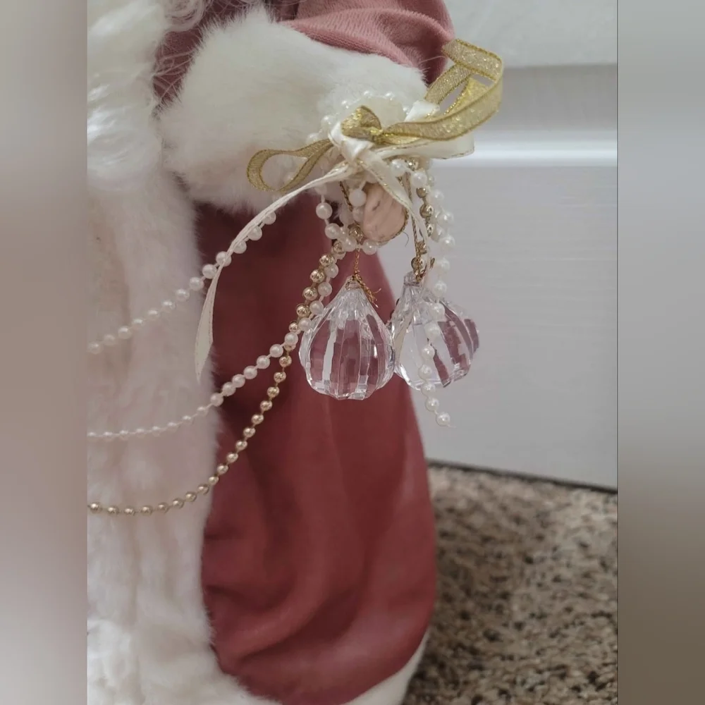 Gorgeous Victorian Style Pink Santa For Sale